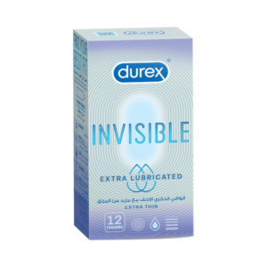 Durex Condoms Invisible Extra Thin Extra Lubricated 12's Pack