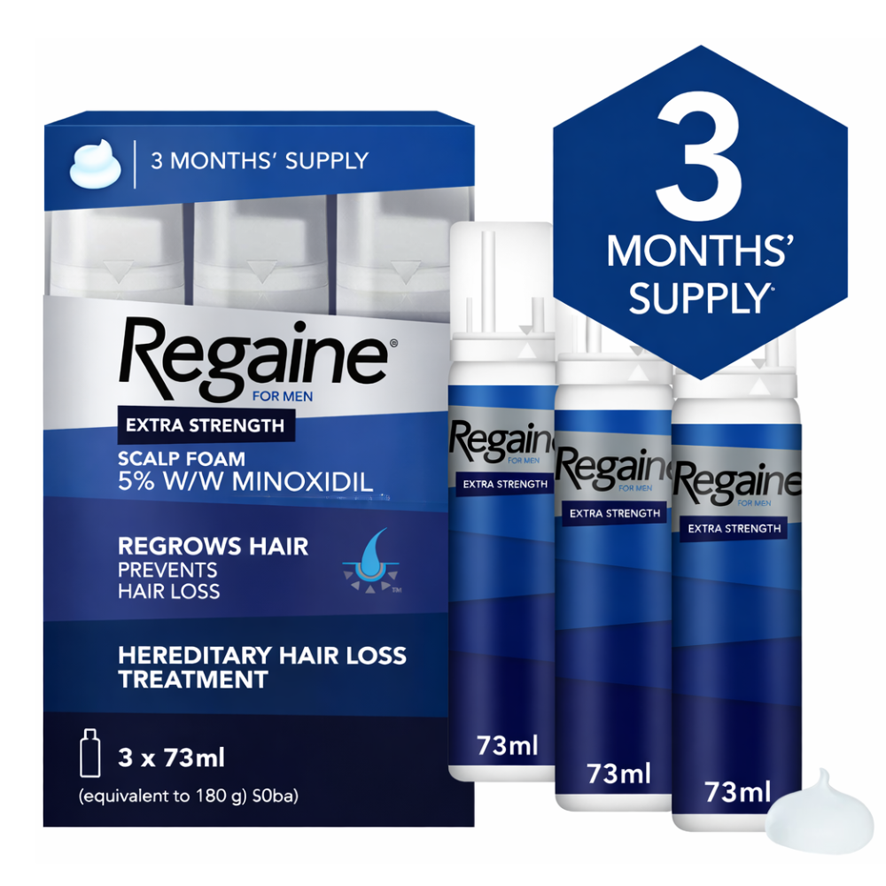 Regaine® For Men Extra Strength Scalp Foam 5% 3x73ml - Image 2
