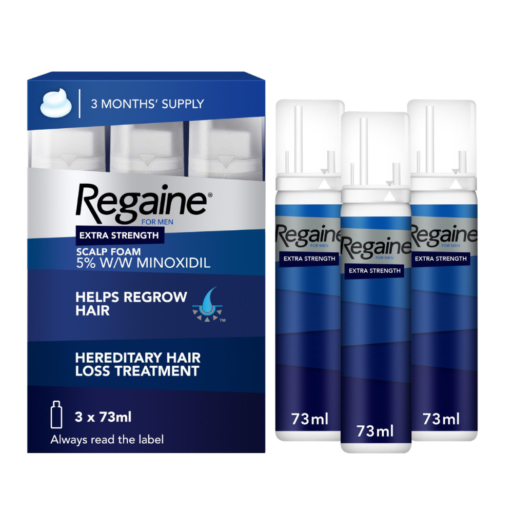 Regaine® For Men Extra Strength Scalp Foam 5% 3x73ml - Image 3