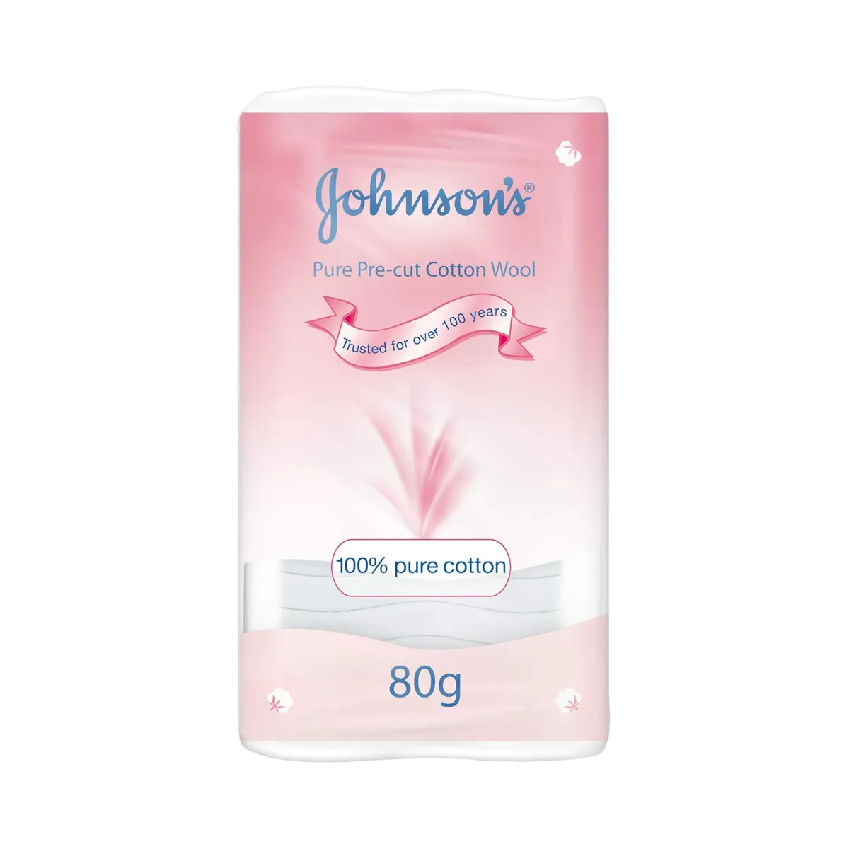 Johnson’s Baby Pre-Cut Pure Cotton Wool 80g
