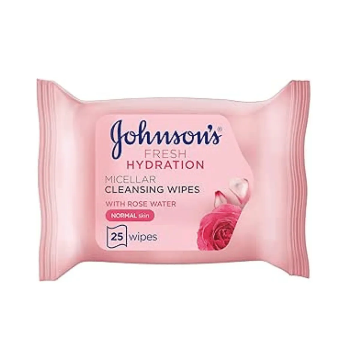 Johnson's Fresh Hydration Ultra-Soft Micellar Cleansing Makeup Remover Wipes for Normal Skin (Pack of 25)